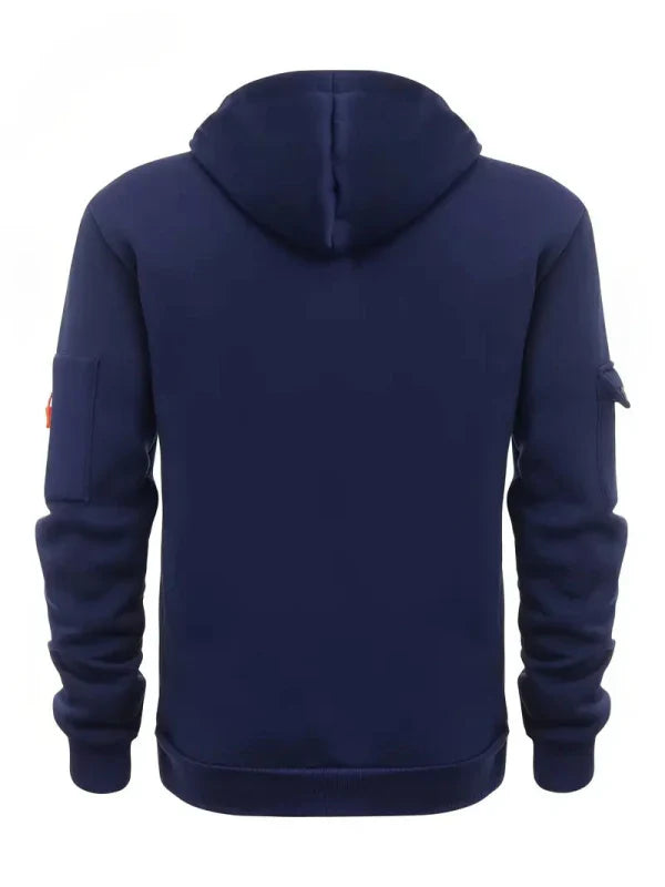 Men's utility hoodie with half-zip – hooded sweater with zip pockets for work, outdoor & casual