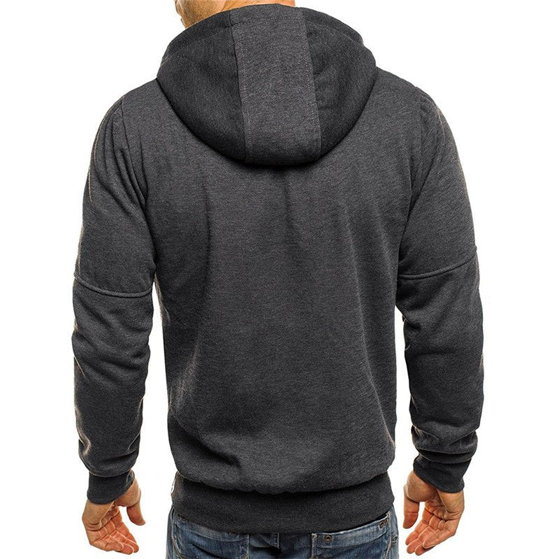 Men's Hoodie with Zipper and Sporty Look