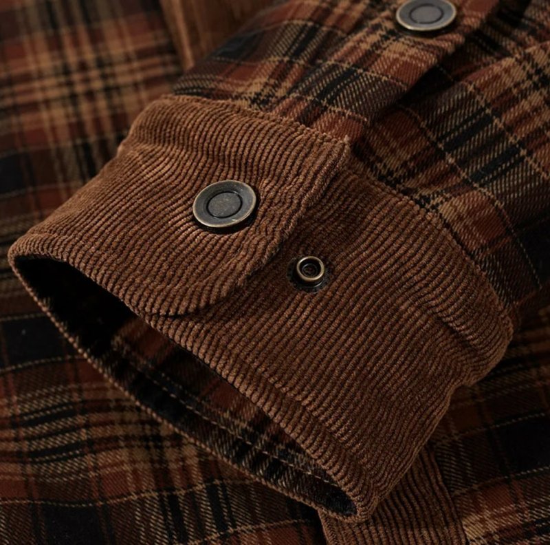 Men's Outdoor Flannel Shirt Jacket – Casual Checked Fleece Jacket for Adventure and Leisure