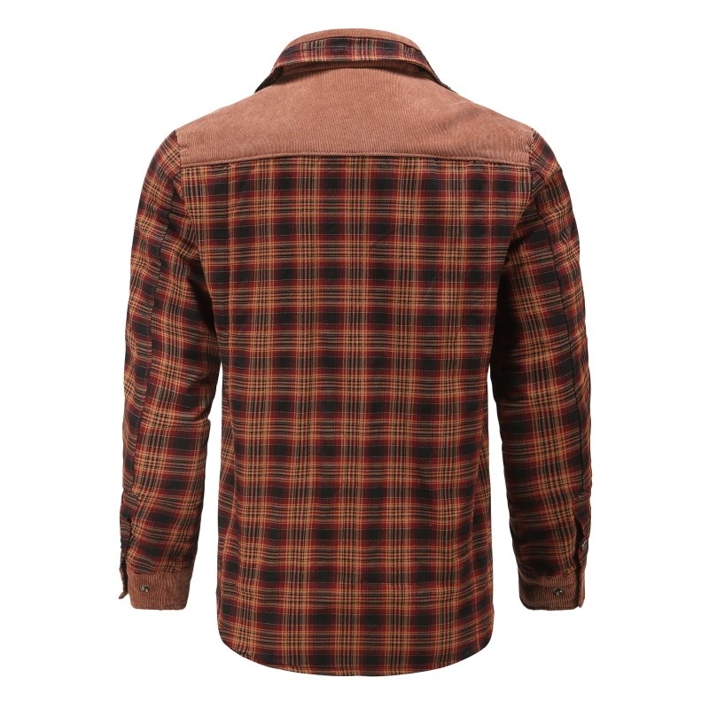 Men's Outdoor Flannel Shirt Jacket – Casual Checked Fleece Jacket for Adventure and Leisure
