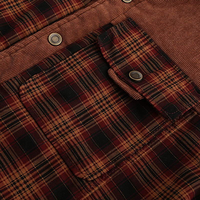Men's Outdoor Flannel Shirt Jacket – Casual Checked Fleece Jacket for Adventure and Leisure