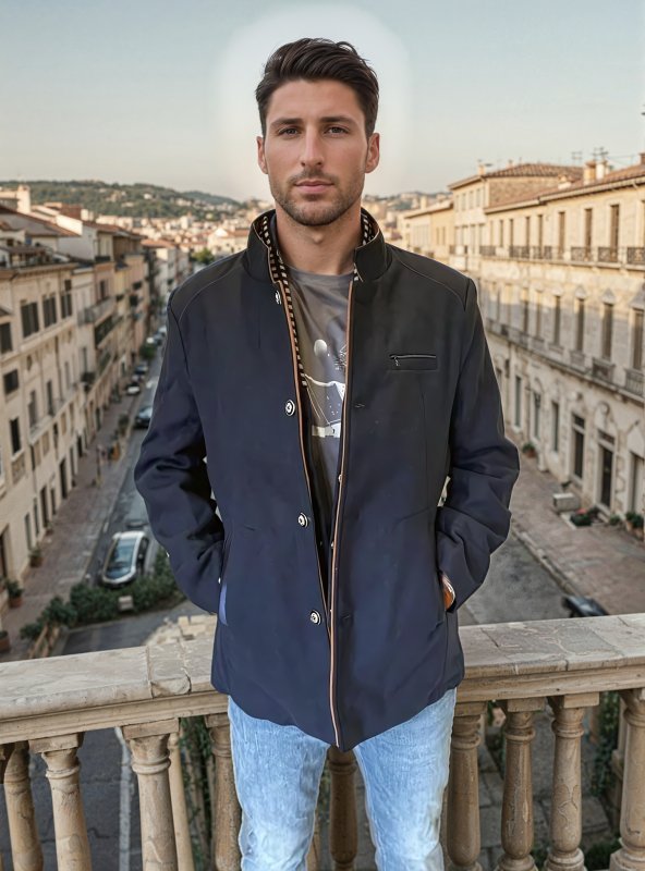 Men's Classic Slimfit Jacket – Stylish Evening Jacket with Detachable Collar and Luxury Wool Blend