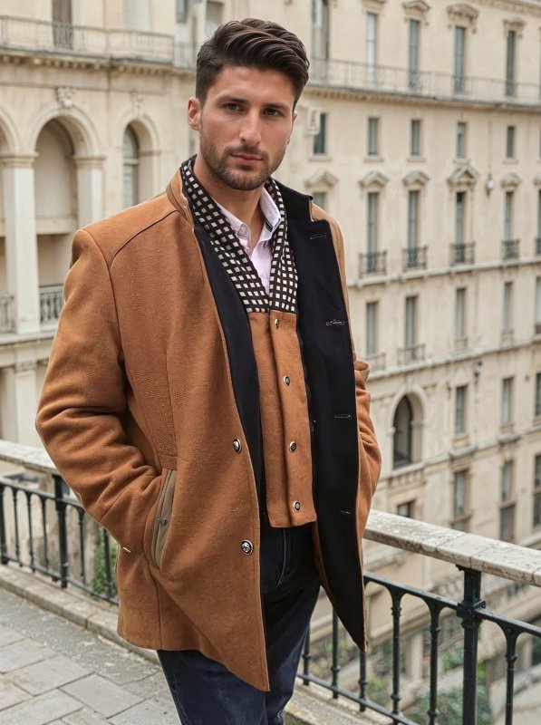 Men's Classic Slimfit Jacket – Stylish Evening Jacket with Detachable Collar and Luxury Wool Blend