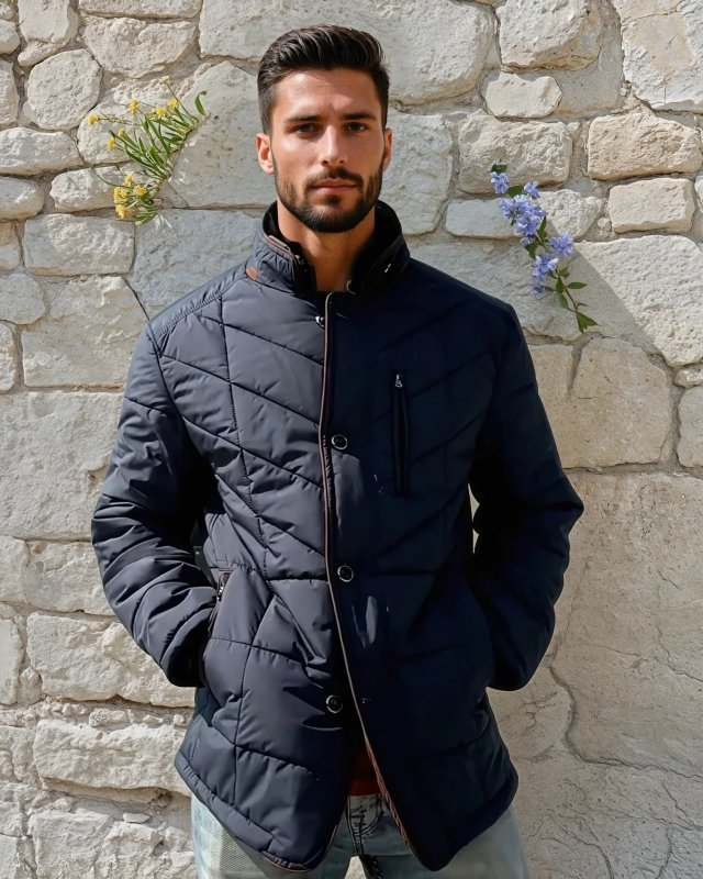 Men's Padded Stylish Jacket for Winter – Modern Slim Fit Outdoor Jacket