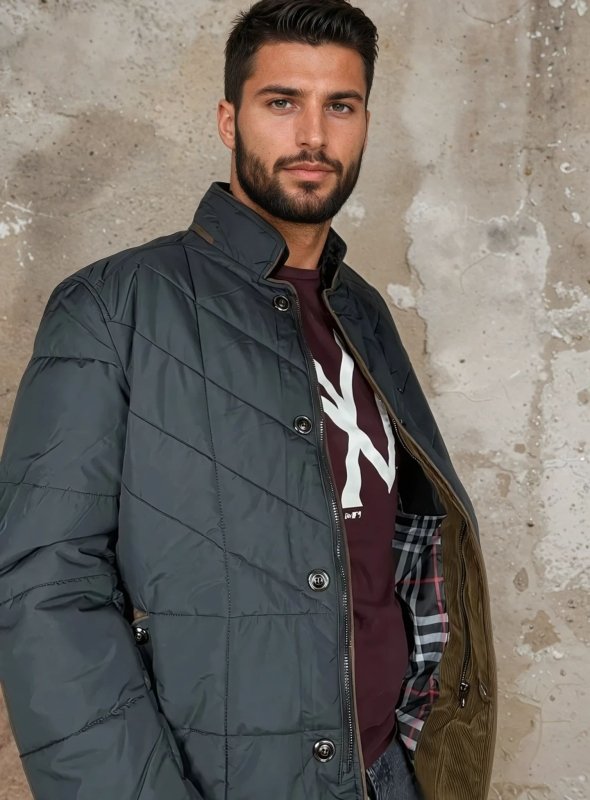 Men's Padded Stylish Jacket for Winter – Modern Slim Fit Outdoor Jacket