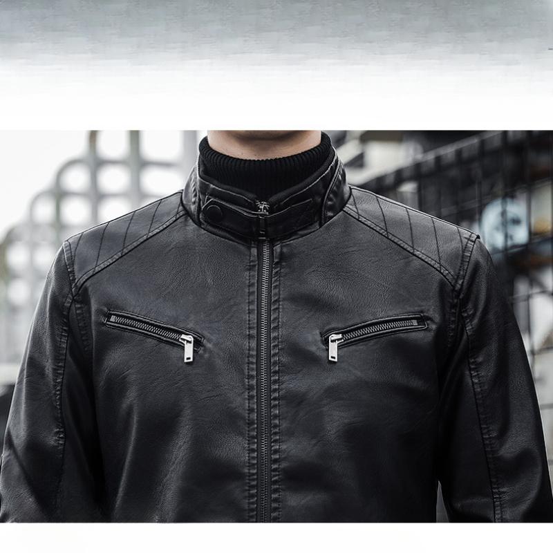 Men's Biker Jacket PU Leather Stylish and Casual Motorcycle Jacket