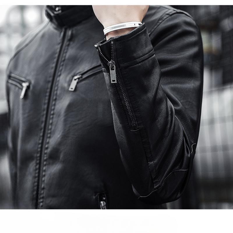 Men's Biker Jacket PU Leather Stylish and Casual Motorcycle Jacket