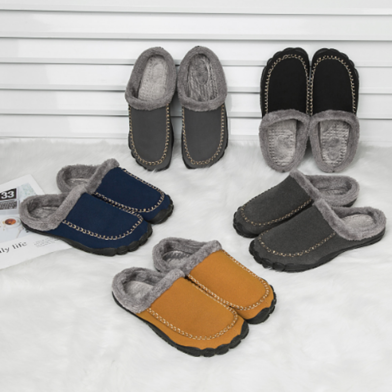Heren Luxe Pantoffels met Antislip Zool – Comfortabele Instapsloffen voor Thuisgebruik