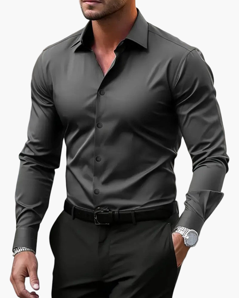 Men's Slim Fit Shirt for Business and Evening – Long Sleeves, Modern and Comfortable