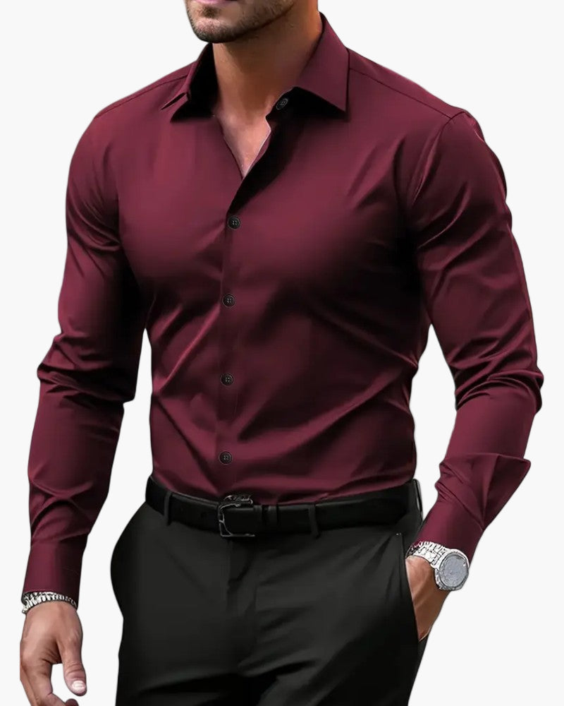 Men's Slim Fit Shirt for Business and Evening – Long Sleeves, Modern and Comfortable