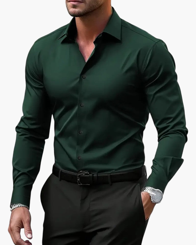 Men's Slim Fit Shirt for Business and Evening – Long Sleeves, Modern and Comfortable