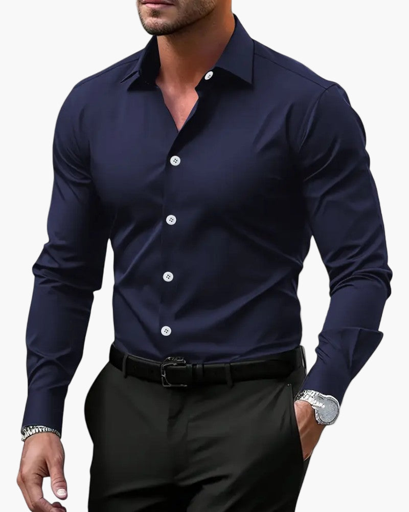 Men's Slim Fit Shirt for Business and Evening – Long Sleeves, Modern and Comfortable