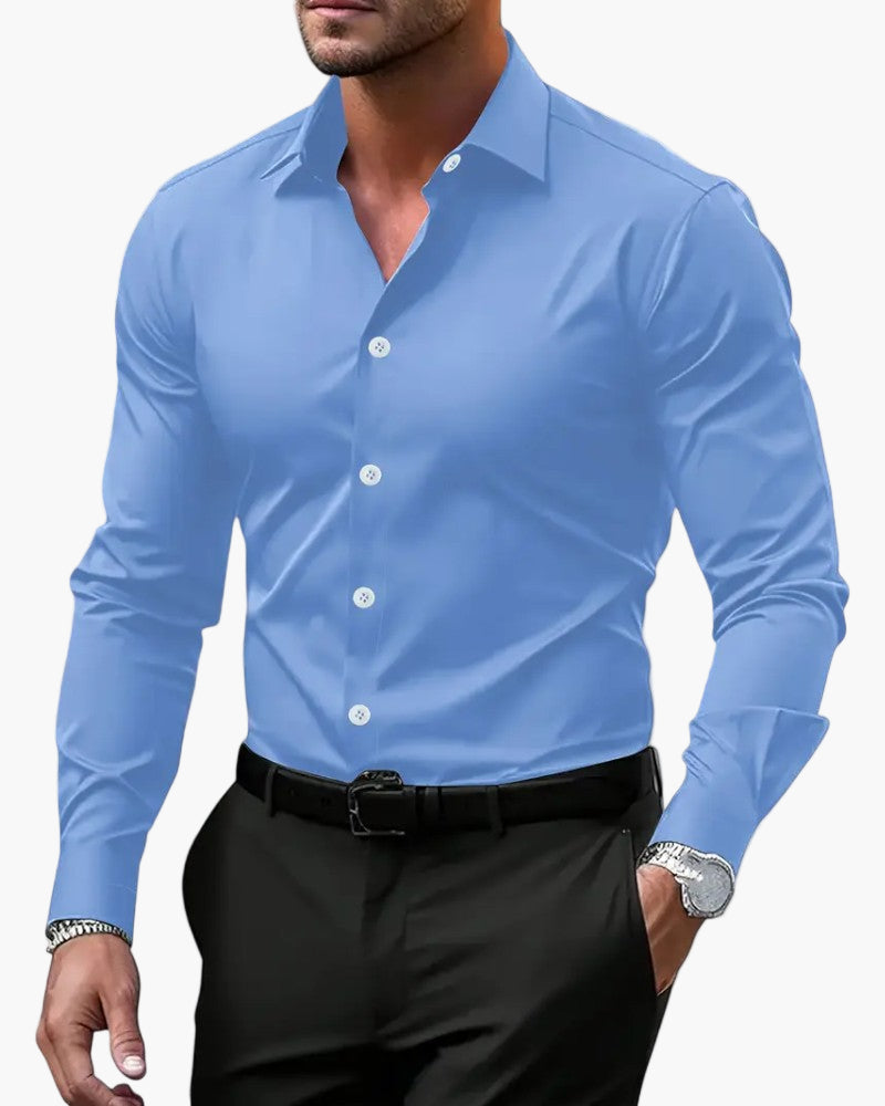 Men's Slim Fit Shirt for Business and Evening – Long Sleeves, Modern and Comfortable