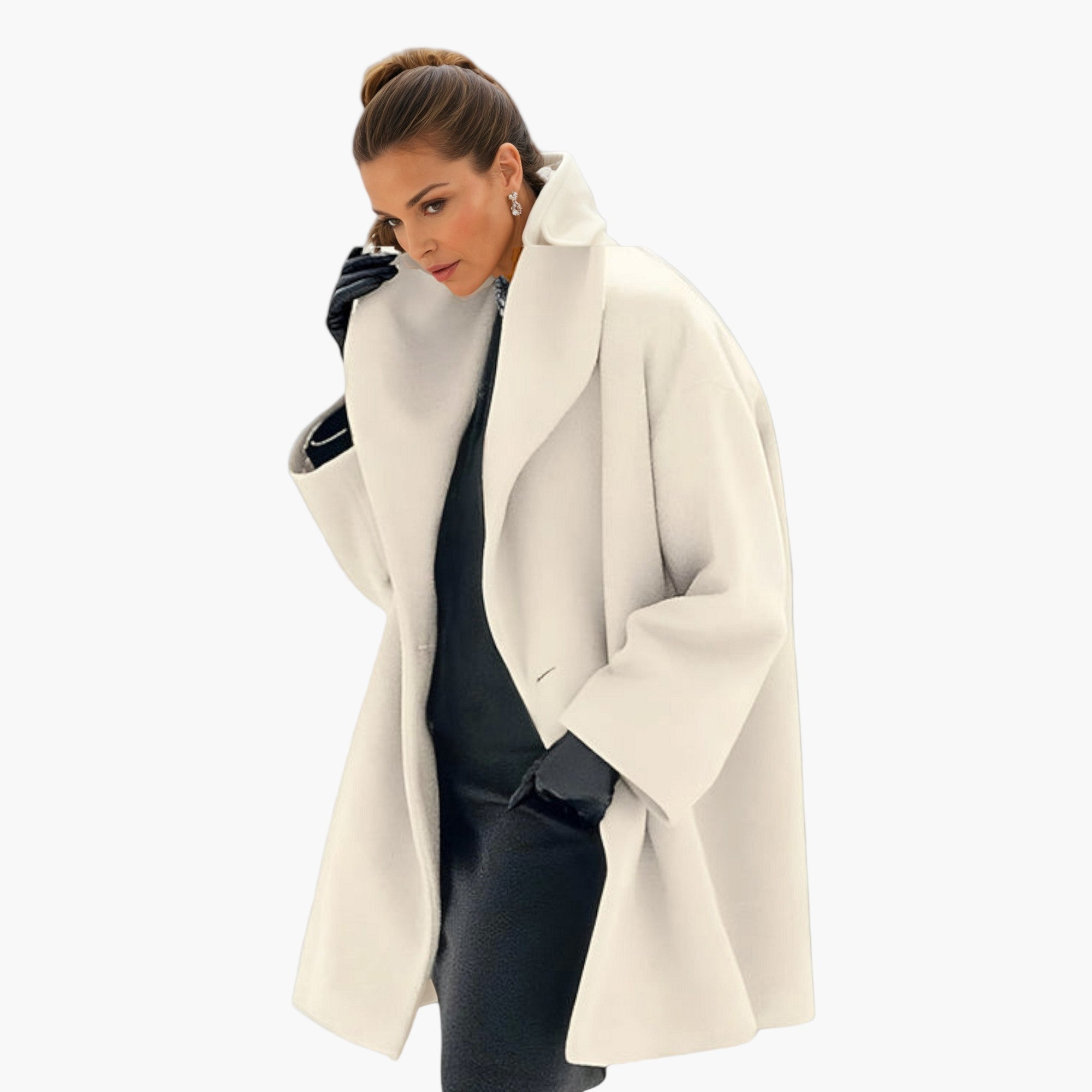 Women's Oversized Coat with Large Lapels – Elegant and Modern Jacket for Office and Daily Use