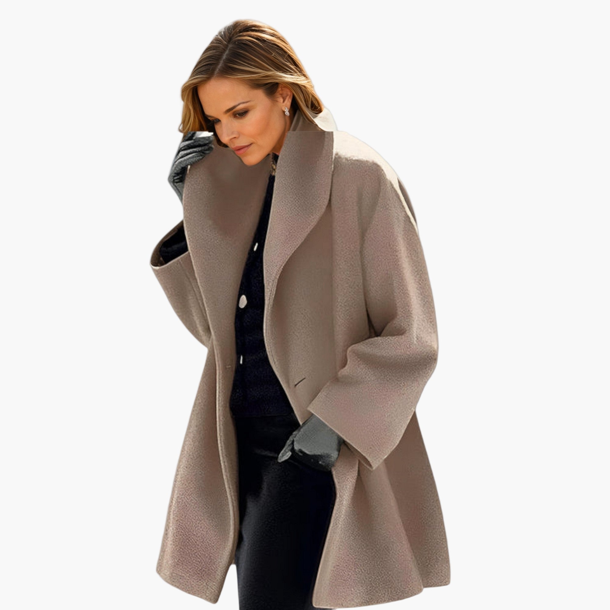 Women's Oversized Coat with Large Lapels – Elegant and Modern Jacket for Office and Daily Use
