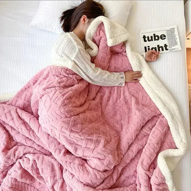 Luxe Winter Blanket for Adults – Extra Thick Cuddle Blanket for Bedroom & Couch, Comfortable and Stylish