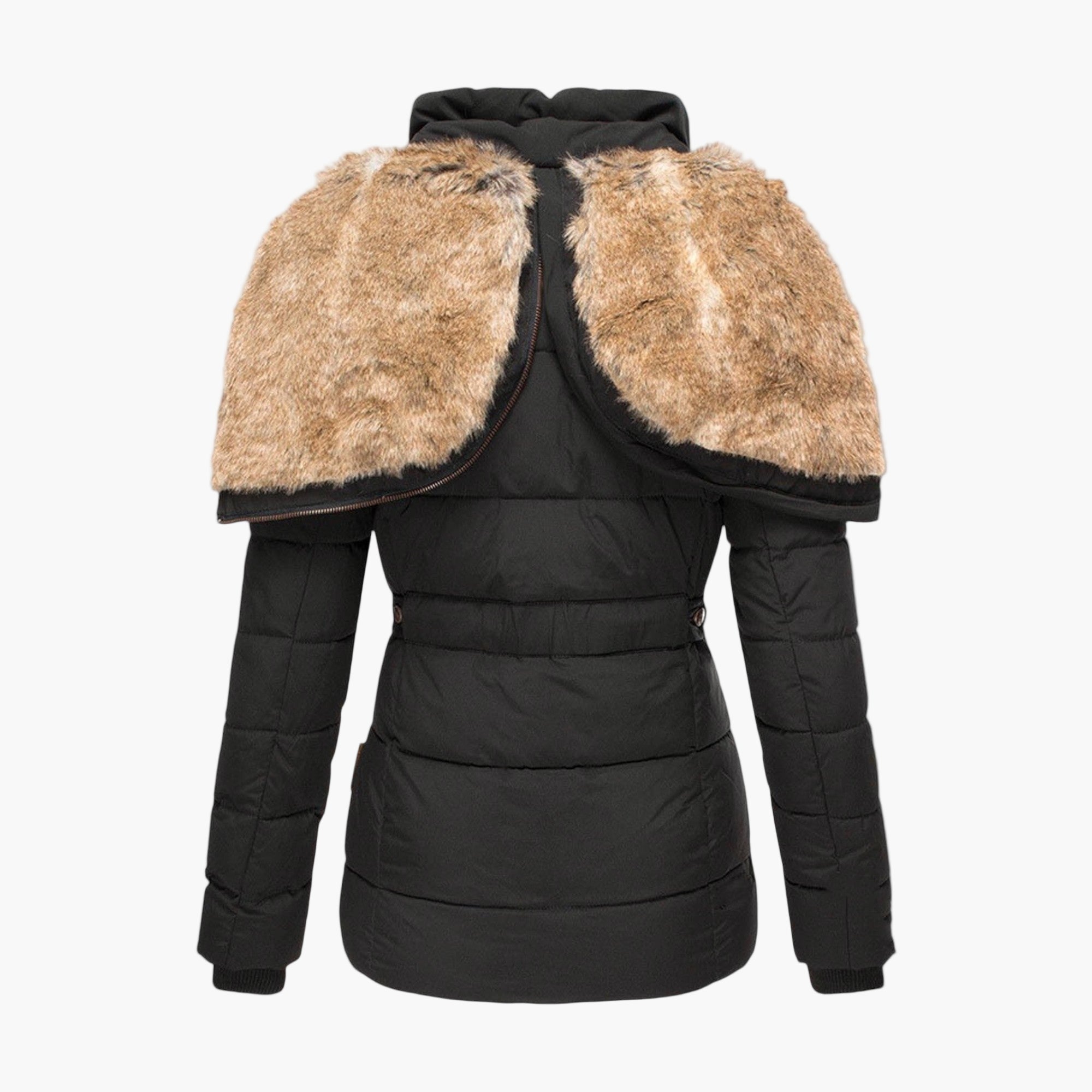 Women's Winter Coat with Luxury Fur Lining – Elegant Quilted Jacket for Cold Days