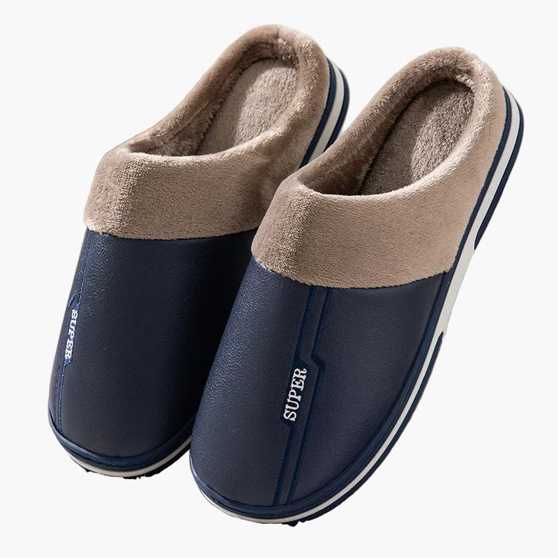 Men's Comfortable House Slippers with Thick Sole – Warm Non-slip Indoor Slippers
