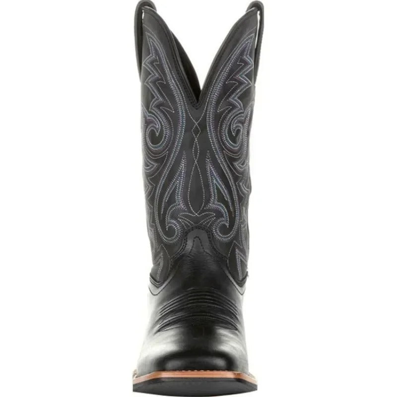 Men's cowboy boot – classic western boot with decorative stitching and block heel