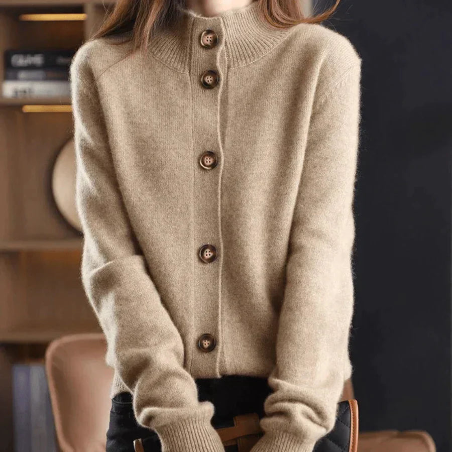 Women's Casual Knitted Cardigan for Autumn and Winter – Stylish and Comfortable Sweater with Button Closure