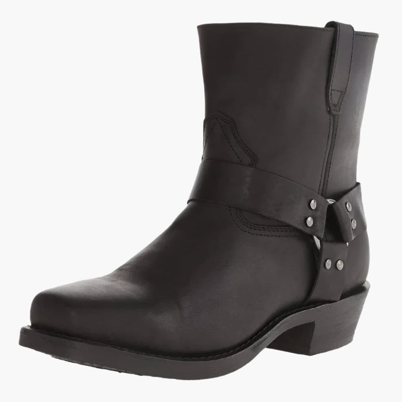 Heren Enkellaarzen met Klassieke Western Look en Stoere Gespdetails