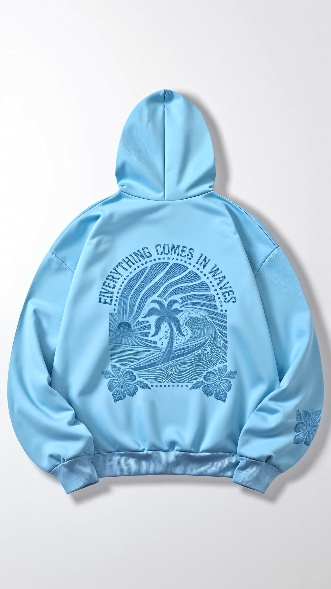 Women's Oversized Hoodie with Tropical Embroidery – Casual and Comfortable Streetwear