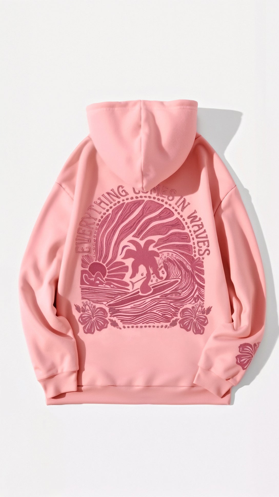 Women's Oversized Hoodie with Tropical Embroidery – Casual and Comfortable Streetwear