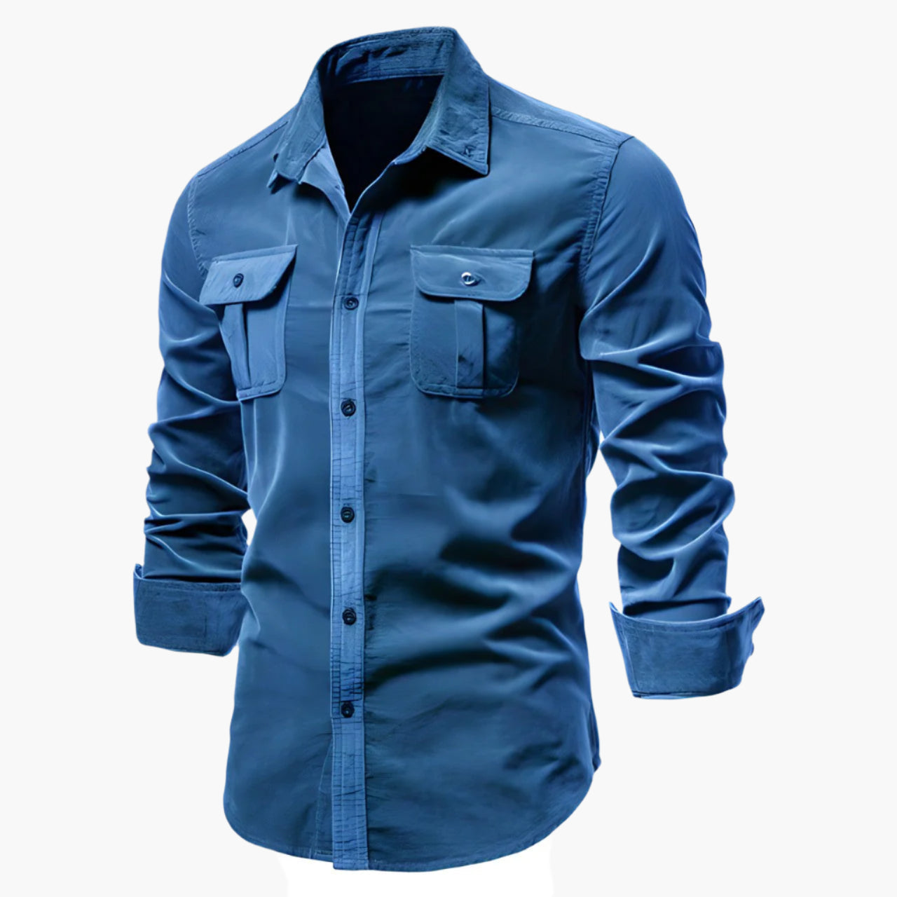 Men's Casual Shirt with Buttons and Chest Pockets - Stylish and Versatile for Daily Use