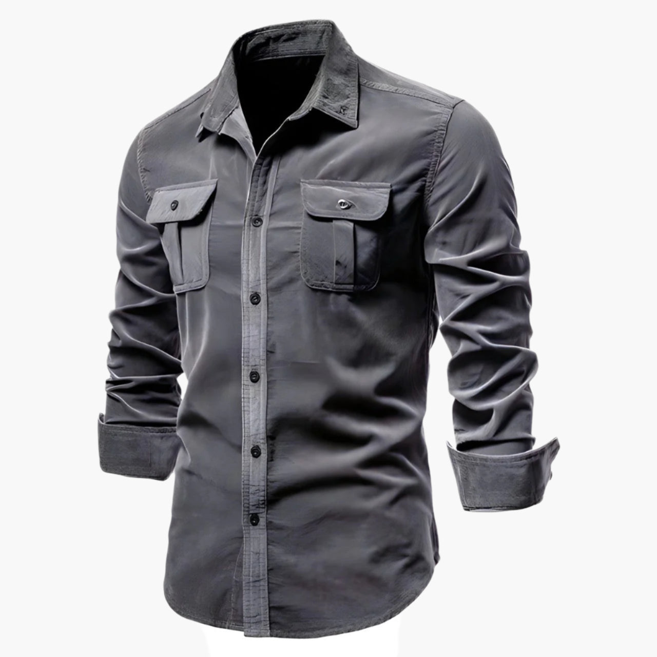 Men's Casual Shirt with Buttons and Chest Pockets - Stylish and Versatile for Daily Use