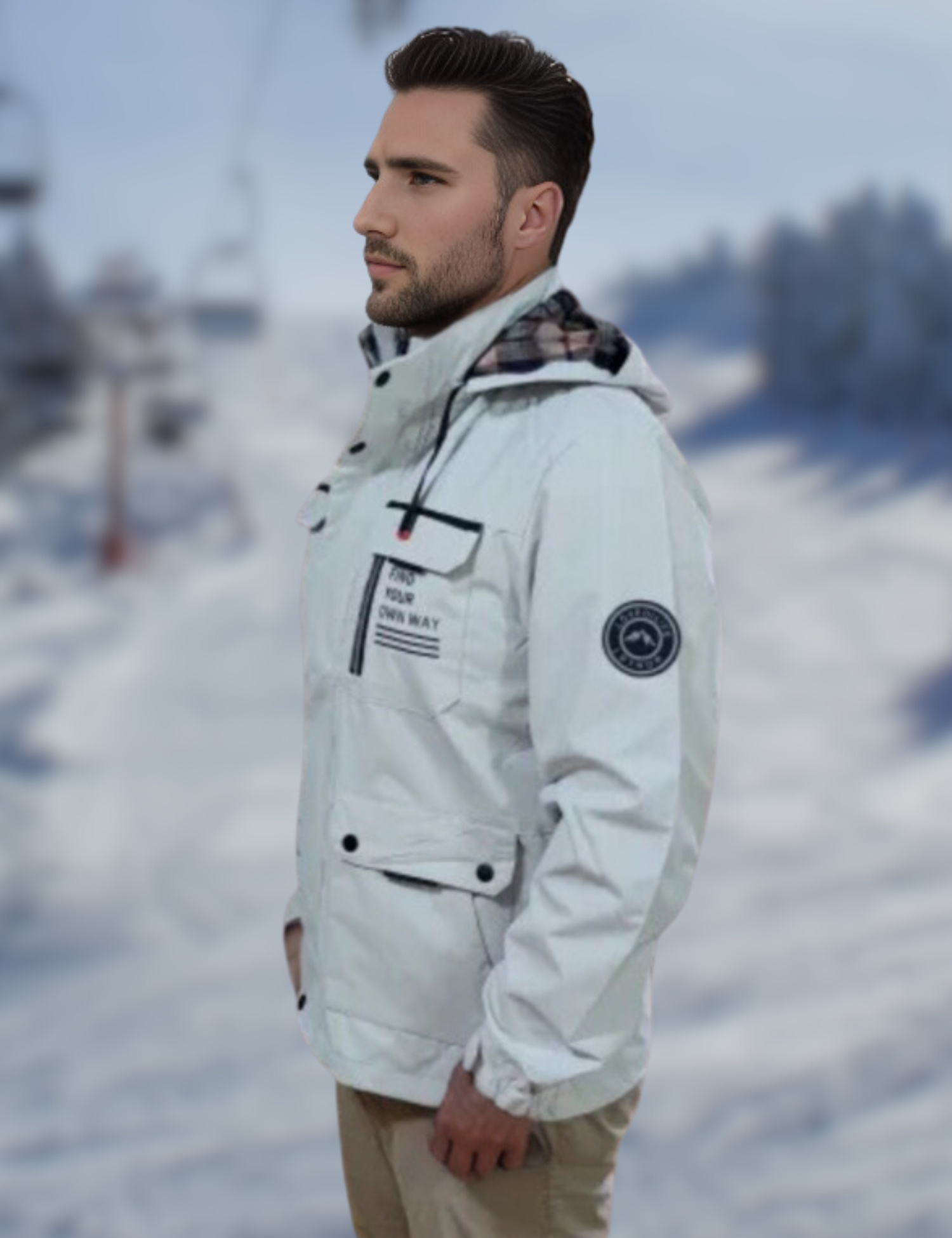 Men's Outdoor Winter Jacket – Windproof & Waterproof Parka with Detachable Hood for Adventure and Daily Use