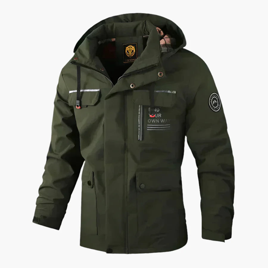 Men's Outdoor Winter Jacket – Windproof & Waterproof Parka with Detachable Hood for Adventure and Daily Use