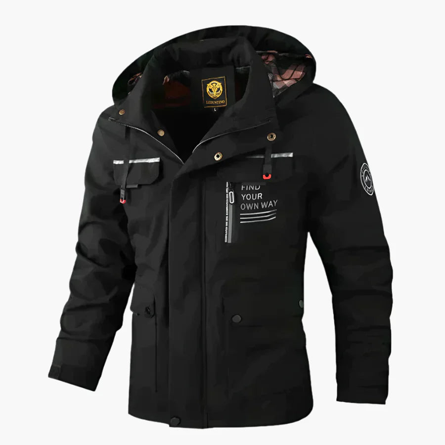 Men's Outdoor Winter Jacket – Windproof & Waterproof Parka with Detachable Hood for Adventure and Daily Use