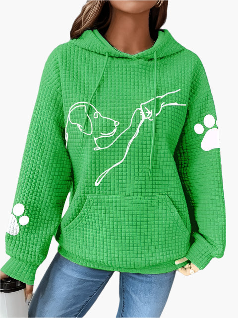 Women's Hoodie with Dog and Paw Print – Casual Comfort for Dog Lovers