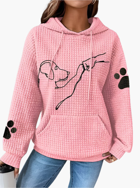 Women's Hoodie with Dog and Paw Print – Casual Comfort for Dog Lovers