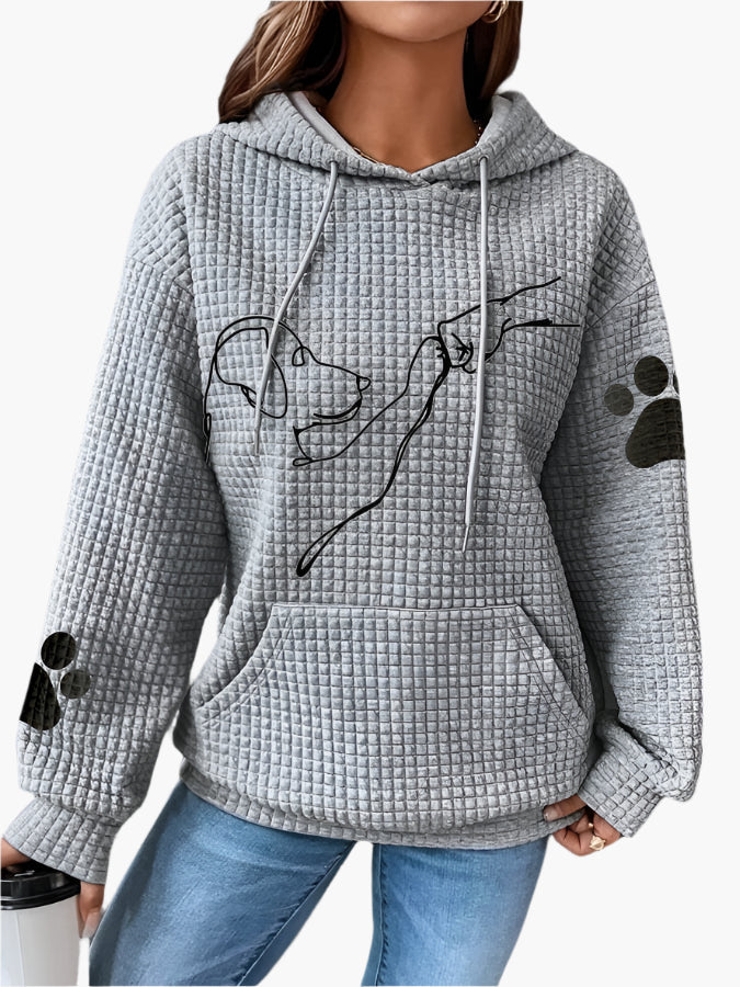 Women's Hoodie with Dog and Paw Print – Casual Comfort for Dog Lovers