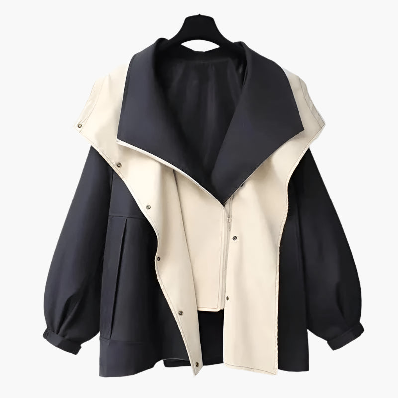 Women's Oversized Windproof Jacket with Layered Style – Fashionable Comfort Jacket for Everyday Use