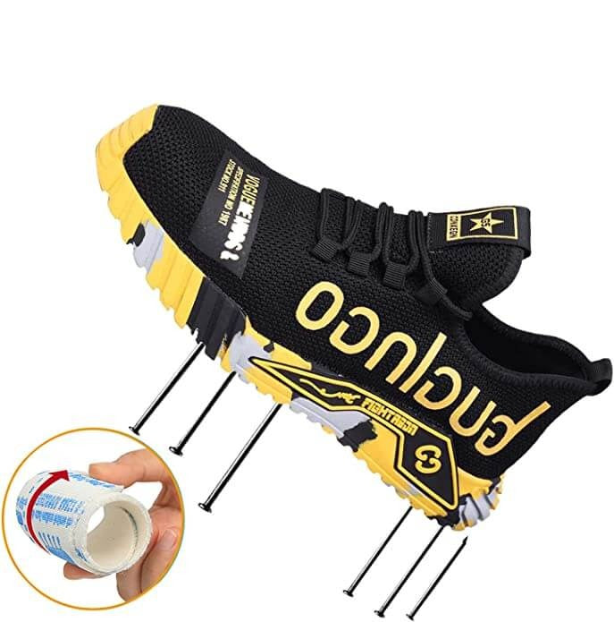Men's Safety Shoes Sporty Work Shoes with Steel Toe for Construction and Outdoor