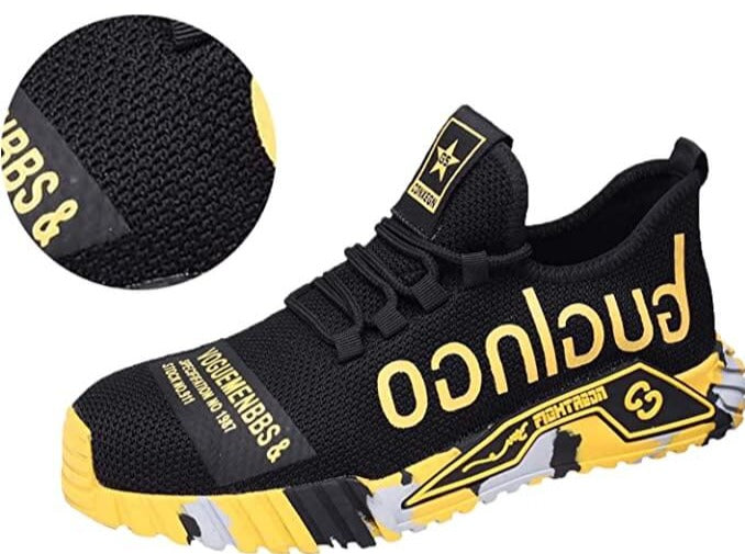 Men's Safety Shoes Sporty Work Shoes with Steel Toe for Construction and Outdoor