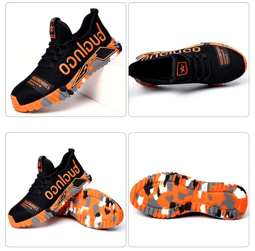 Men's Safety Shoes Sporty Work Shoes with Steel Toe for Construction and Outdoor