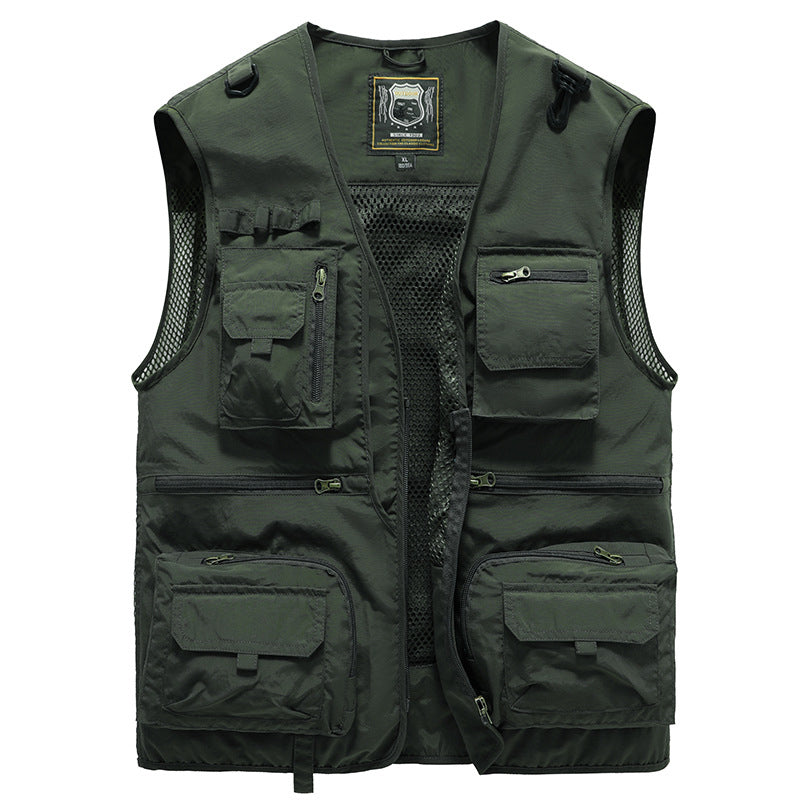 Heren outdoor bodywarmer met meerdere zakken – Praktisch voor vissen, wandelen en reizen