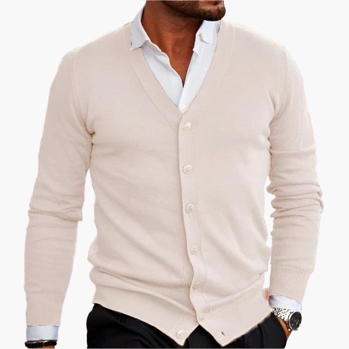 Men's Cardigan V-neck Buttons Stylish Casual Officewear