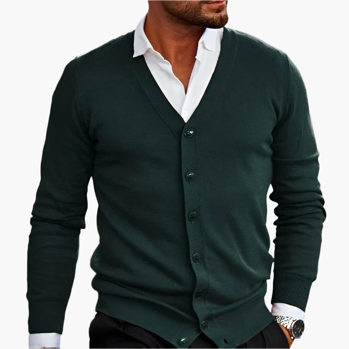 Men's Cardigan V-neck Buttons Stylish Casual Officewear