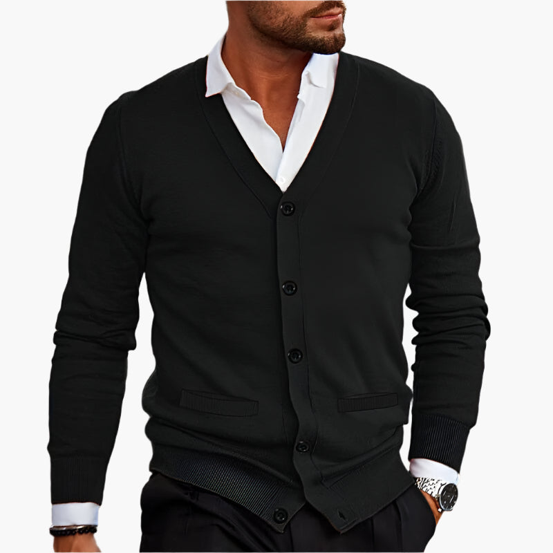 Men's Cardigan V-neck Buttons Stylish Casual Officewear