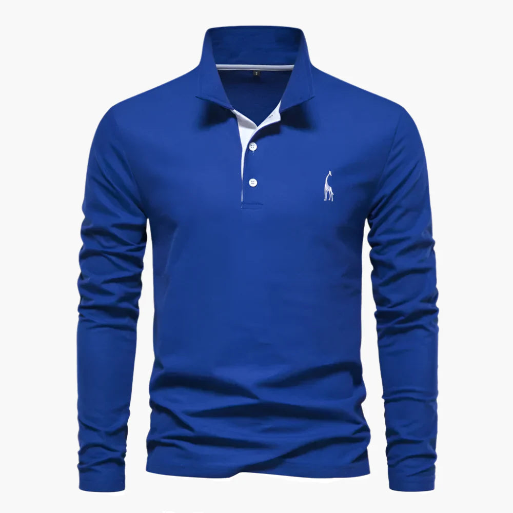 Stylish men's polo shirt with long sleeves and modern collar