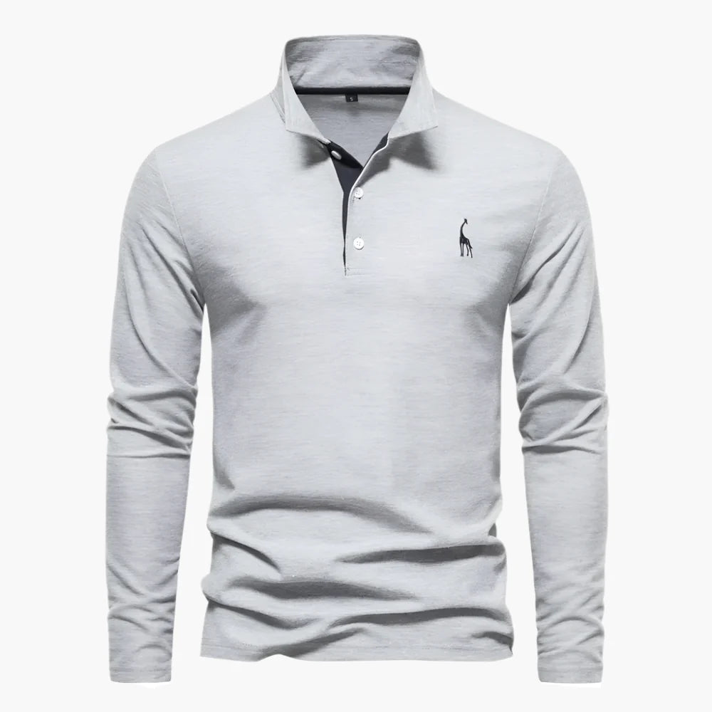 Stylish men's polo shirt with long sleeves and modern collar