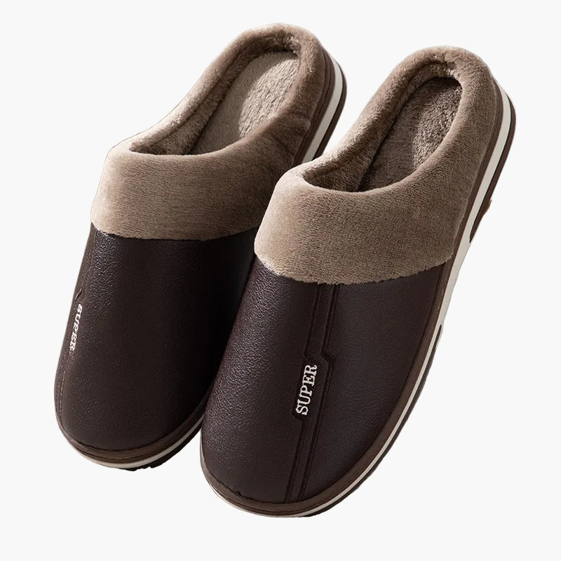 Men's Comfortable House Slippers with Thick Sole – Warm Non-slip Indoor Slippers