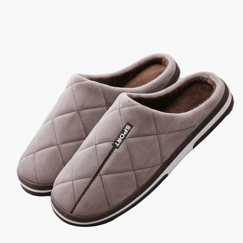 Men's Comfortable House Slippers with Thick Sole – Warm Non-slip Indoor Slippers