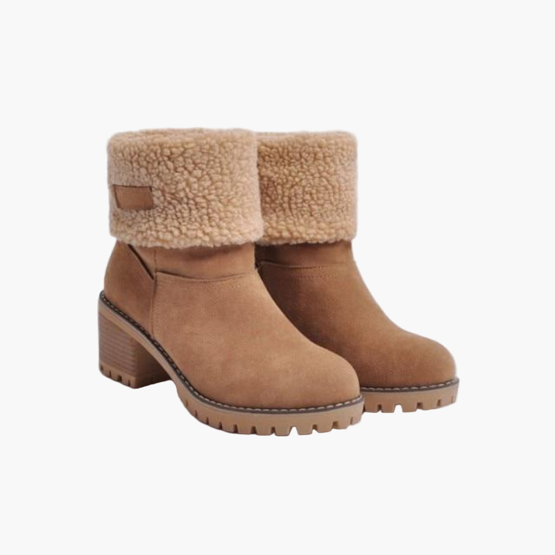 Women's Warm Suede Ankle Boots with Foldable Shaft – Comfortable Winter Boots for Every Occasion