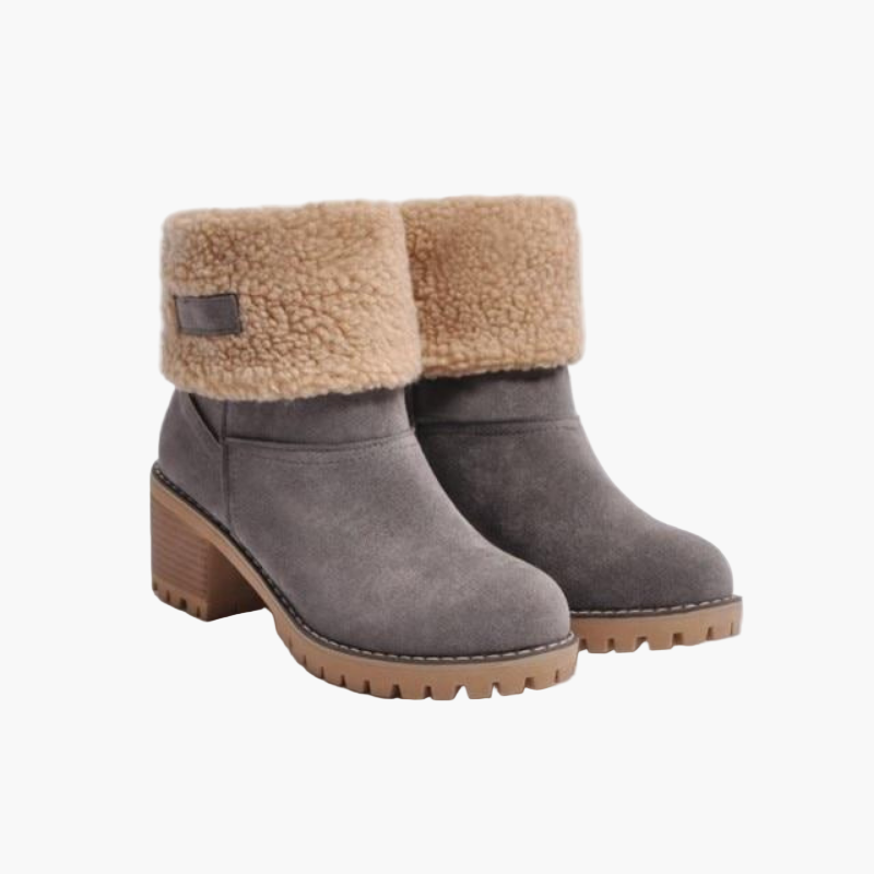 Women's Warm Suede Ankle Boots with Foldable Shaft – Comfortable Winter Boots for Every Occasion