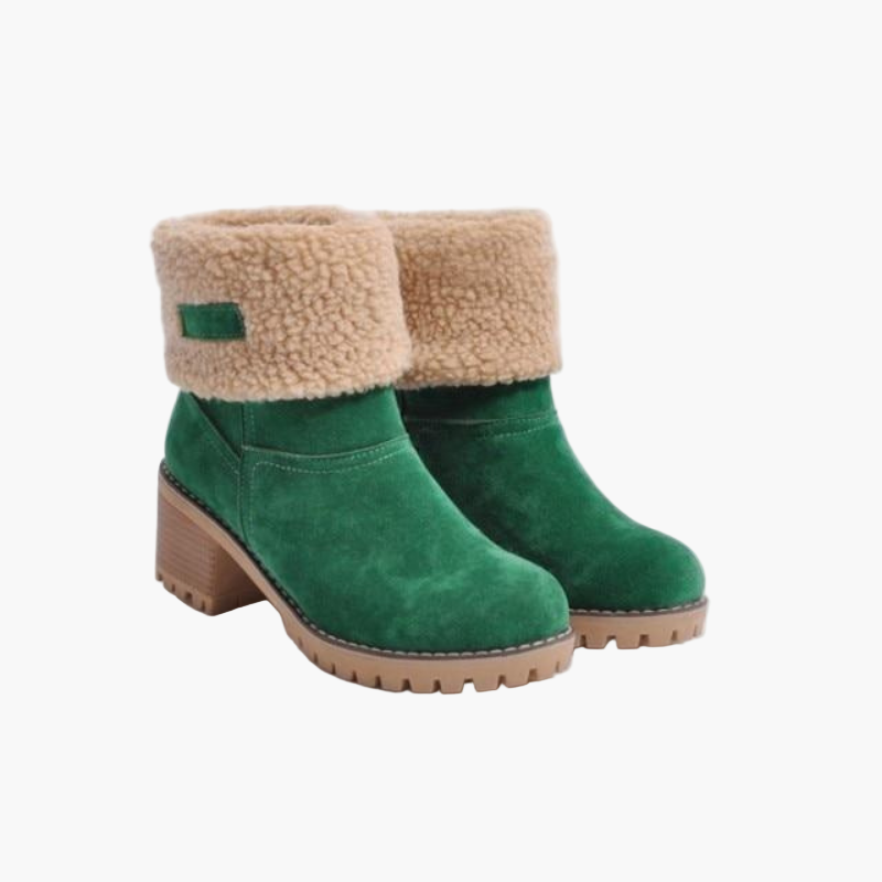 Women's Warm Suede Ankle Boots with Foldable Shaft – Comfortable Winter Boots for Every Occasion